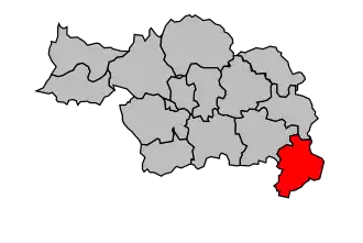 Kanton na mapě arrondissementu Bergerac