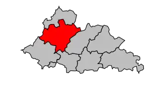 Kanton na mapě arrondissementu Nontron