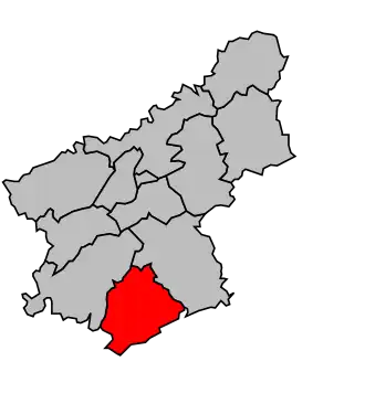 Kanton na mapě arrondissementu Besançon