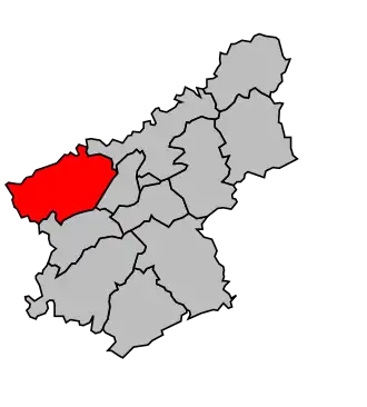 Kanton na mapě arrondissementu Besançon