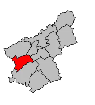 Kanton na mapě arrondissementu Besançon