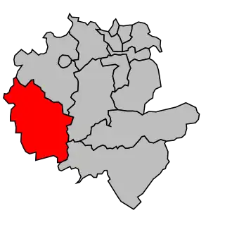 Kanton na mapě arrondissementu Montbéliard