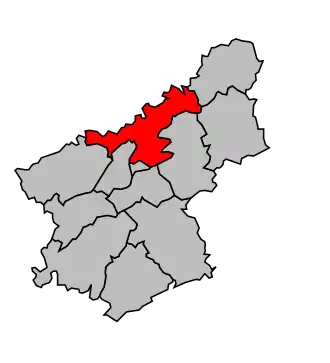 Kanton na mapě arrondissementu Besançon