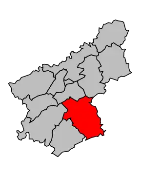 Kanton na mapě arrondissementu Besançon