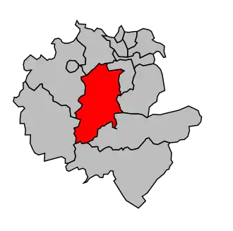 Kanton na mapě arrondissementu Montbéliard