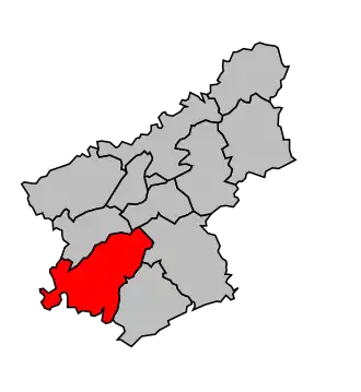 Kanton na mapě arrondissementu Besançon