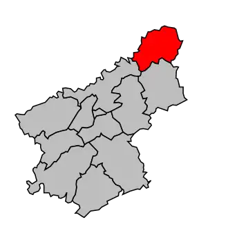 Kanton na mapě arrondissementu Besançon