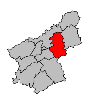 Kanton na mapě arrondissementu Besançon