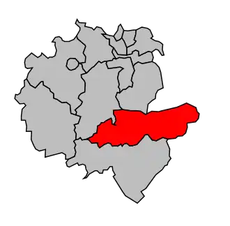 Kanton na mapě arrondissementu Montbéliard