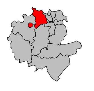 Kanton na mapě arrondissementu Montbéliard