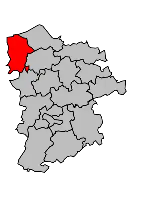 Kanton na mapě arrondissementu Bernay