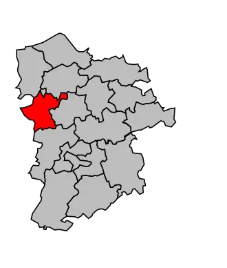 Kanton na mapě arrondissementu Bernay