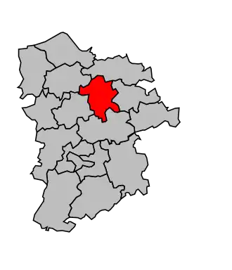 Kanton na mapě arrondissementu Bernay