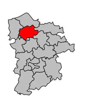 Kanton na mapě arrondissementu Bernay