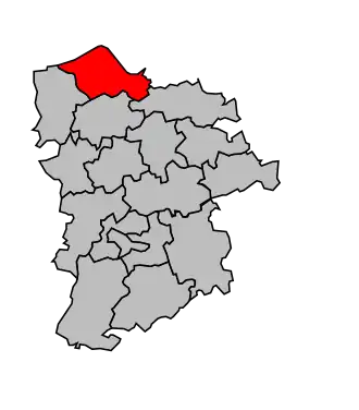 Kanton na mapě arrondissementu Bernay