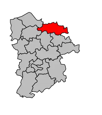 Kanton na mapě arrondissementu Bernay