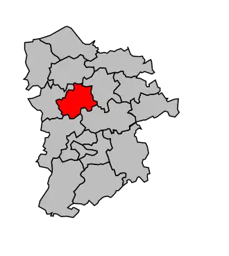 Kanton na mapě arrondissementu Bernay