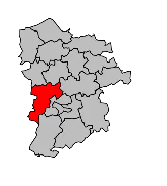 Kanton na mapě arrondissementu Bernay