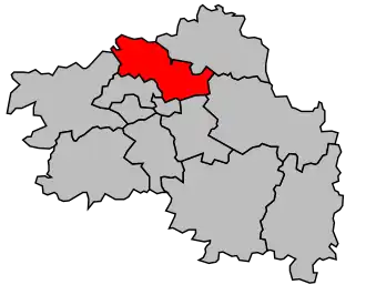 Kanton na mapě arrondissementu Chartres