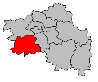 Kanton na mapě arrondissementu Chartres