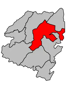 Kanton na mapě arrondissementu Sartène