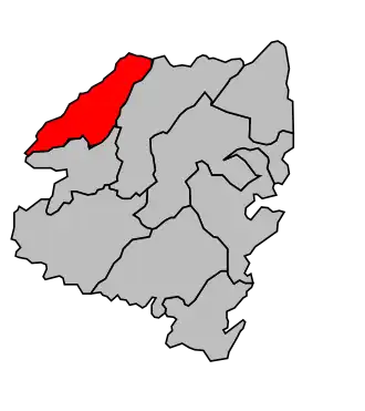 Kanton na mapě arrondissementu Sartène