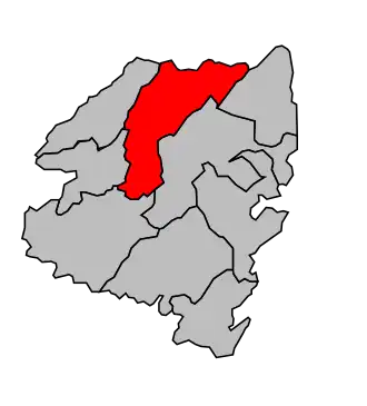 Kanton na mapě arrondissementu Sartène