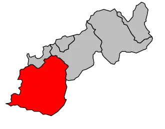 Kanton na mapě arrondissementu Calvi