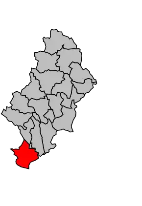 Kanton na mapě arrondissementu Nîmes