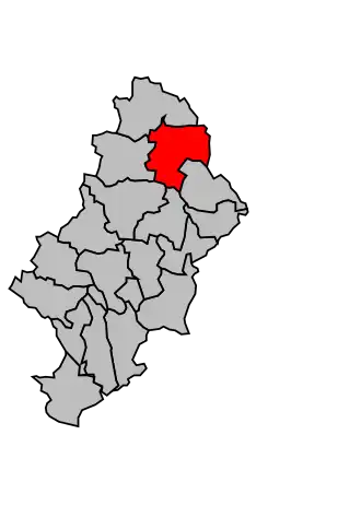Kanton na mapě arrondissementu Nîmes