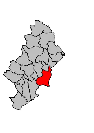 Kanton na mapě arrondissementu Nîmes