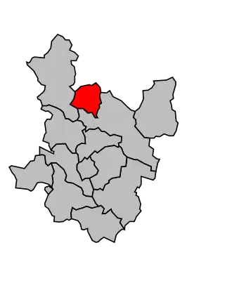 Kanton na mapě arrondissementu Alès