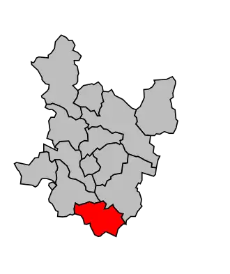 Kanton na mapě arrondissementu Alès