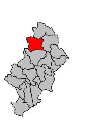 Kanton na mapě arrondissementu Nîmes