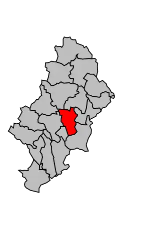 Kanton na mapě arrondissementu Nîmes