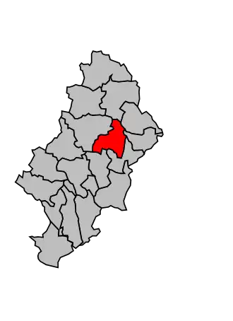 Kanton na mapě arrondissementu Nîmes