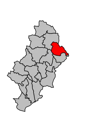 Kanton na mapě arrondissementu Nîmes