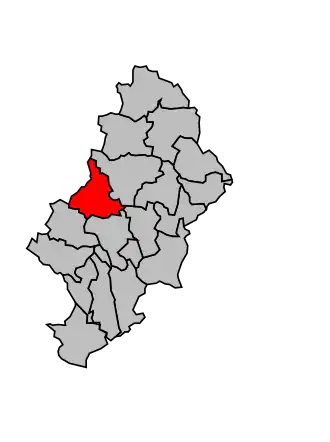 Kanton na mapě arrondissementu Nîmes