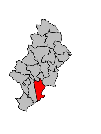 Kanton na mapě arrondissementu Nîmes