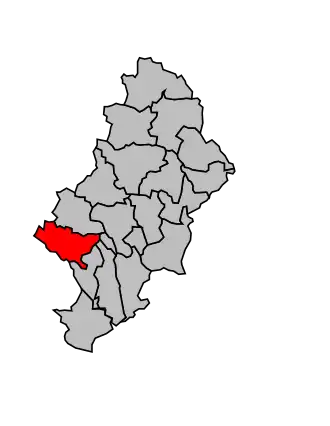 Kanton na mapě arrondissementu Nîmes