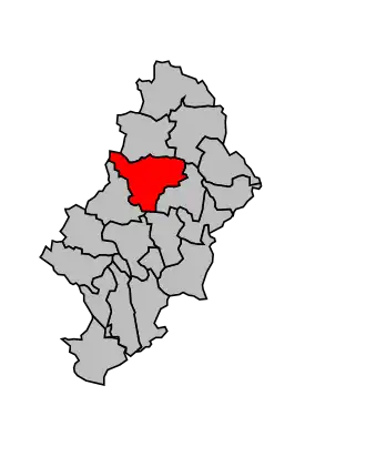 Kanton na mapě arrondissementu Nîmes