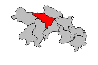 Kanton na mapě arrondissementu Le Vigan