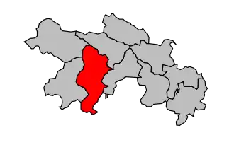 Kanton na mapě arrondissementu Le Vigan