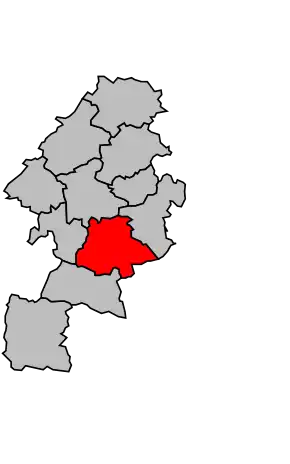 Kanton na mapě arrondissementu Saint-Gaudens