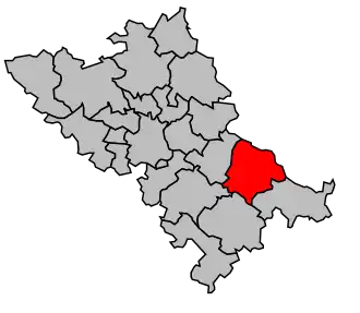 Kanton na mapě arrondissementu Toulouse