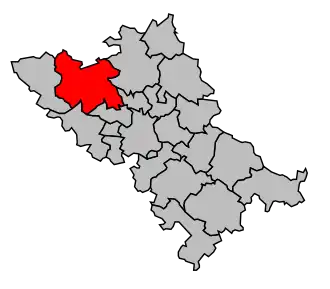 Kanton na mapě arrondissementu Toulouse