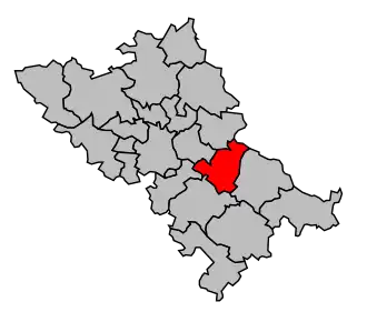 Kanton na mapě arrondissementu Toulouse