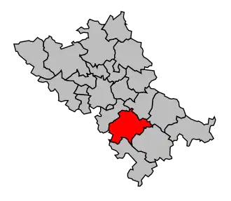 Kanton na mapě arrondissementu Toulouse