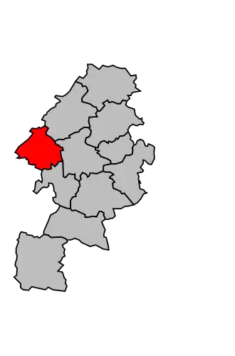 Kanton na mapě arrondissementu Saint-Gaudens