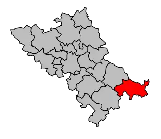 Kanton na mapě arrondissementu Toulouse